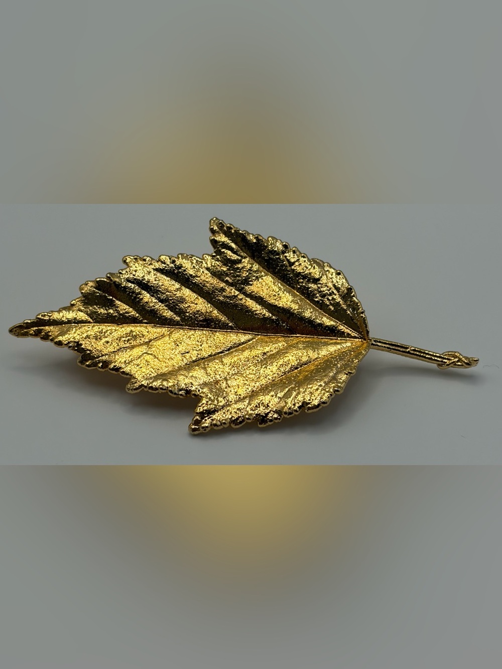 Gold plated Leaf Brooch